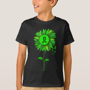 Mental Health Awareness Sunflower Green Ribbon Sti T-Shirt