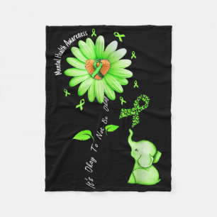 Mental Health Awareness Sunflower Its Okay To Not  Fleece Blanket
