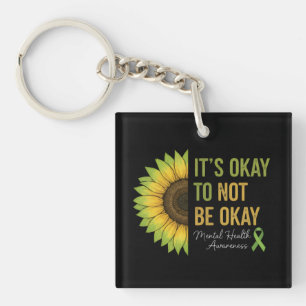 Mental Health Awareness Sunflower  Keychain