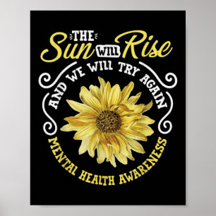 Mental Health Awareness Sunflower Nature Lover Bir Poster