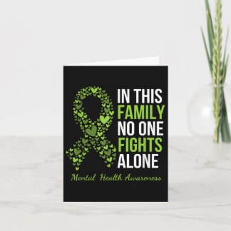 Mental Health Awareness Support Green Ribbon  Card