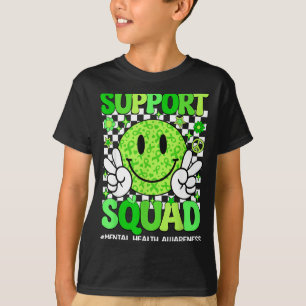 Mental health awareness support squad green ribbon T-Shirt