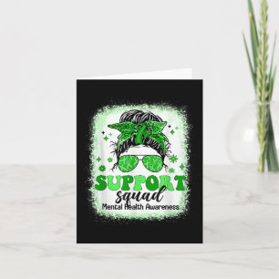 Mental Health Awareness Support Squad Messy Bun Wo Card