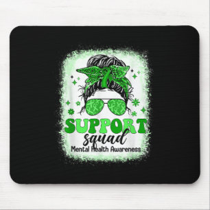 Mental Health Awareness Support Squad Messy Bun Wo Mouse Pad