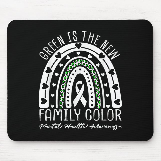 Mental Health Awareness Support Squad Rainbow Fami Mouse Pad (Front)