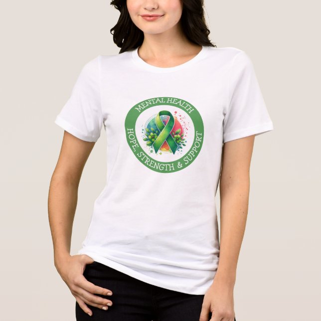 Mental Health Awareness - Support Strength Support Tri-Blend Shirt (Front)