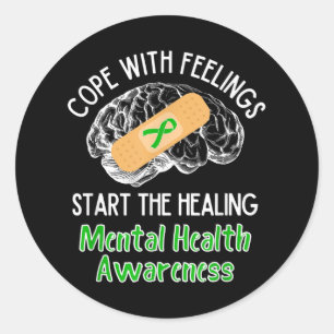 Mental Health Awareness Therapist Psychology Psych Classic Round Sticker