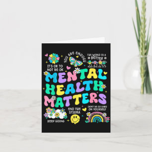 Mental health awareness therapy human brain card