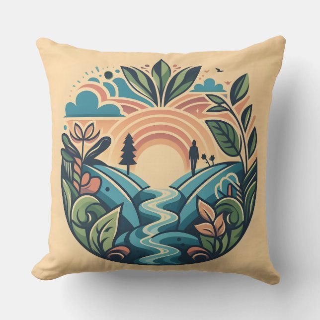 Mental Health Awareness Throw Pillow (Front)