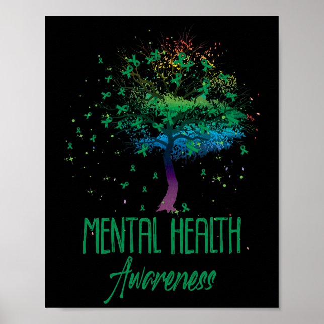 Mental Health Awareness Tree Ribbons Supporter Poster (Front)