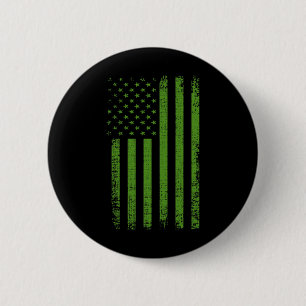 Mental Health Awareness Usa Flag Green Flag 2 Inch Round Button