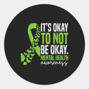 Mental Health Awareness Vintage Its Okay To Not Be Classic Round Sticker