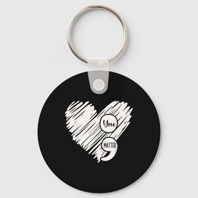 Mental Health Awareness Week Semicolon Suicide Pre Keychain (Front)