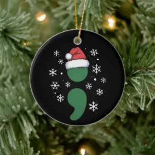 Mental Health Christmas Depression Awareness Xmas Ceramic Ornament