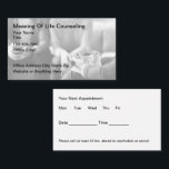 Mental Health Counseling Psychotherapy Appointment Business Card<br><div class="desc">This modern mental health counseling and family counsellor theme appointment card design is created with a black and white lightly printed backdrop of a family counsellor working with a married couple on marital issues and appointment template on the flip side.</div>