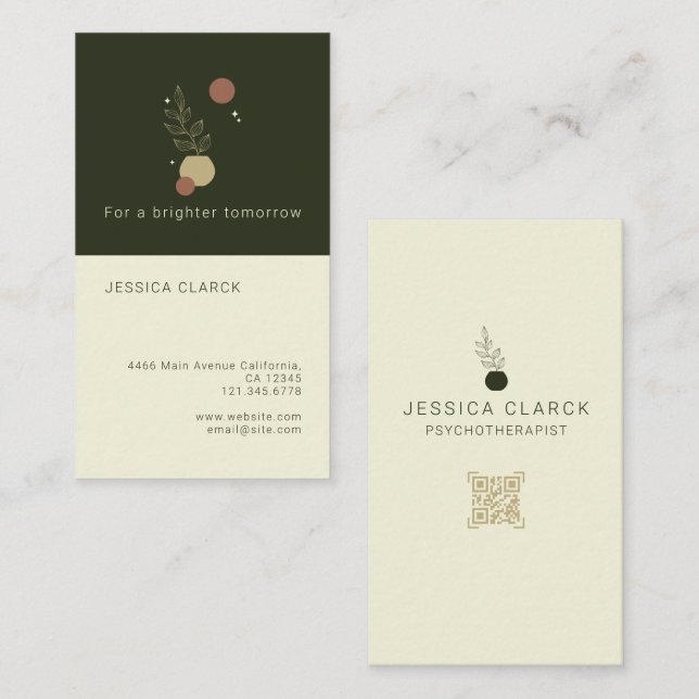 Mental Health Counsellor and Psychotherapist  Business Card (Front/Back)