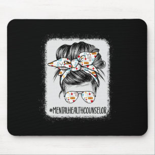 Mental Health Counsellor Messy Bun Hair Mouse Pad