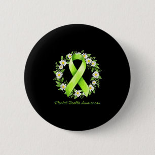 Mental health end the stigma awareness daisy 2 inch round button