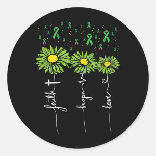 Mental Health Faith Hope Love Flower Awareness Wom Classic Round Sticker