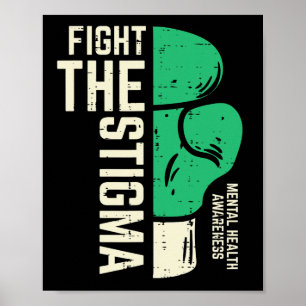 Mental Health Fight Stigma Boxing Awareness Women Poster