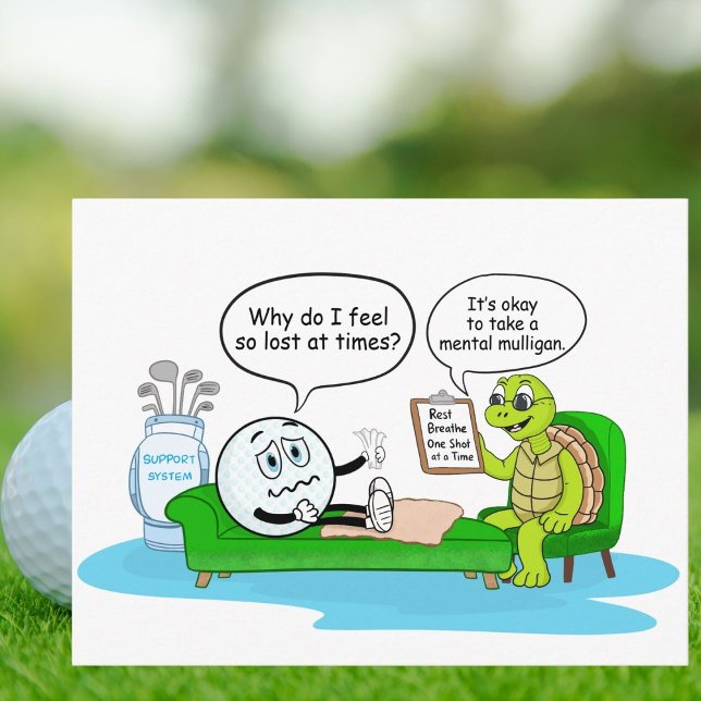 Mental Health Get Well, Golf Humor for Support Postcard (Creator Uploaded)