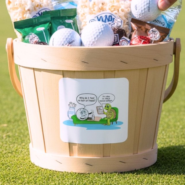 Mental Health Get Well, Golf Humor for Support Square Sticker (Creator Uploaded)