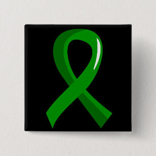 Mental Health Green Ribbon 3 2 Inch Square Button