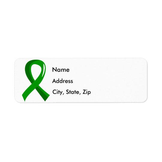 Mental Health Green Ribbon 3 Return Address Label