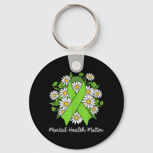 Mental Health Green Ribbon Mental Health Awareness Keychain