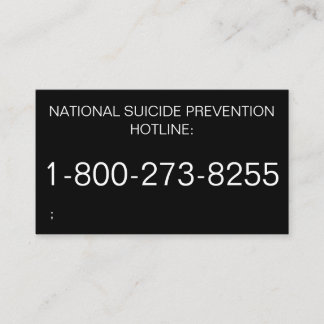 MENTAL HEALTH HOTLINE CARDS
