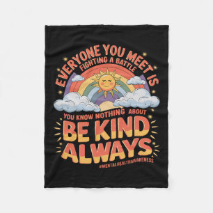 Mental Health Illness Awareness Month Depressed Pe Fleece Blanket