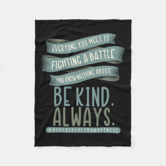 Mental Health Illness Awareness Month Depressed Pe Fleece Blanket