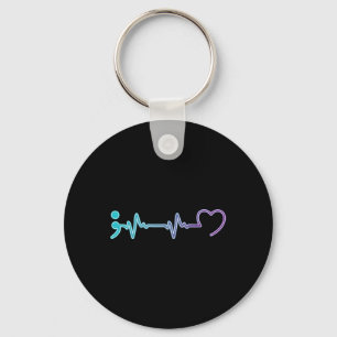Mental Health Illness Heartbeat Suicide Prevention Keychain