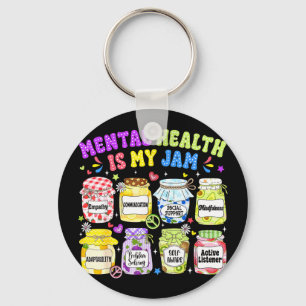 Mental health is jam mental health awareness women keychain