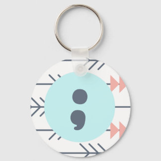 mental Health Keyring-Semicolon-Recovery-Support Keychain