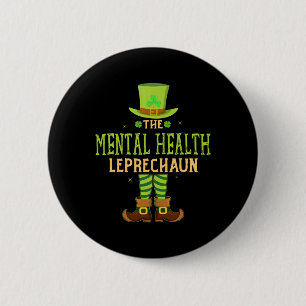 Mental Health Leprechaun Fun Matching St Patricks  2 Inch Round Button