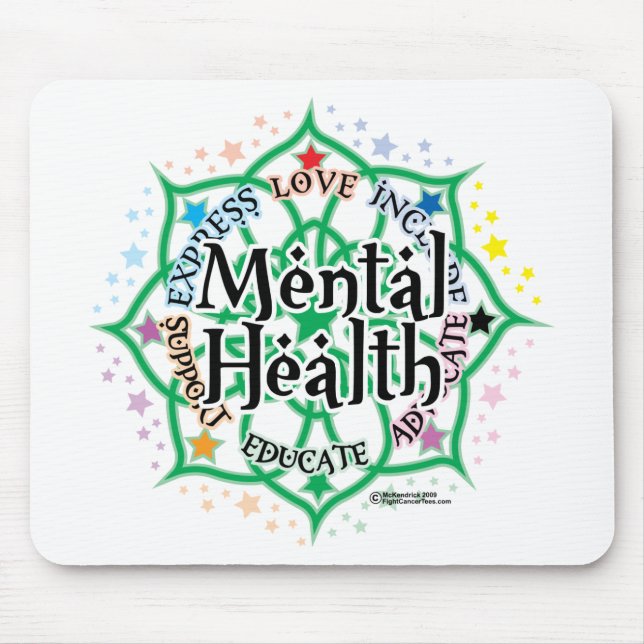 Mental Health Lotus Mouse Pad (Front)