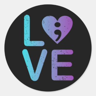 Mental Health Love Suicide Prevention Anxiety Awar Classic Round Sticker
