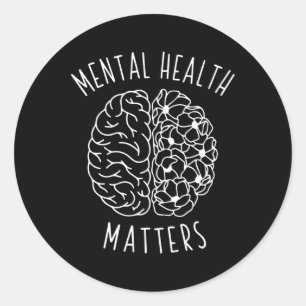 Mental Health Matter Human Brain Graphic Mind Awar Classic Round Sticker