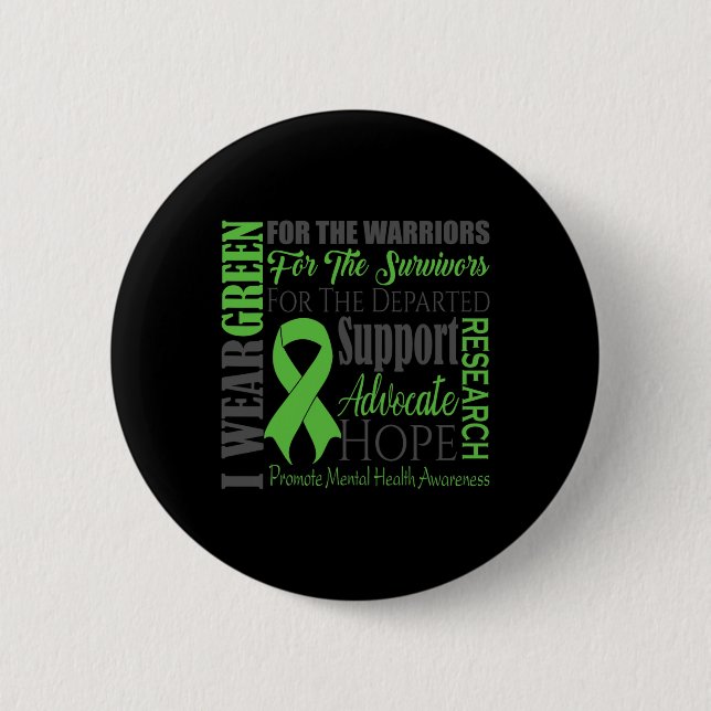 Mental Health Matters Awareness  2 Inch Round Button (Front)