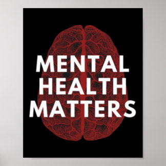 Mental Health Matters Awareness Human Brain End Th Poster