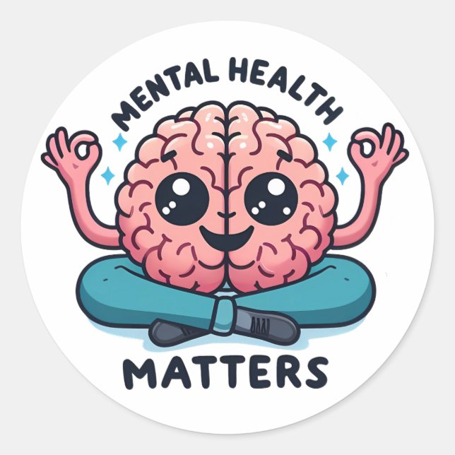 Mental Health Matters Classic Round Sticker (Front)