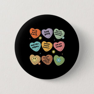 Mental Health Matters Floral Brain Graphic Health  2 Inch Round Button