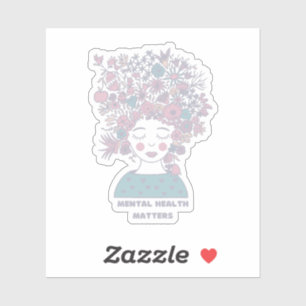 Mental Health Matters   Floral Woman French Grey