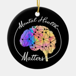 Mental Health Matters Funny Brain Multi-colour Ceramic Ornament