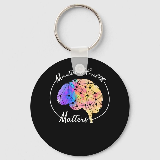 Mental Health Matters Funny Brain Multi-colour Keychain (Front)