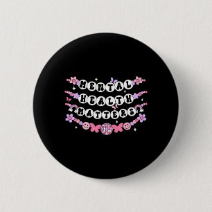 Mental Health Matters Groovy Friendship Bracelet 2 Inch Round Button