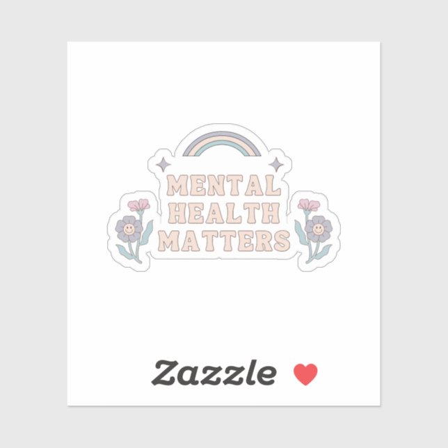 Mental Health Matters | Groovy Rainbow French Grey (Sheet)