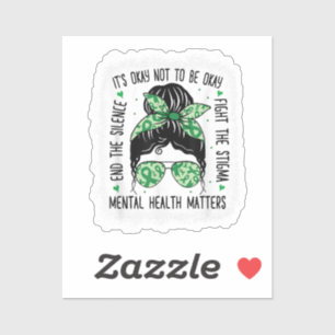 Mental Health Matters Messy Bun Mental Health Awar