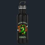Mental Health Matters Pop Art Green Ribbon 710 Ml Water Bottle<br><div class="desc">Water bottle to help spread awareness for mental health awareness. A pop art comic style green awareness ribbon with the quote, "Mental health matters."</div>